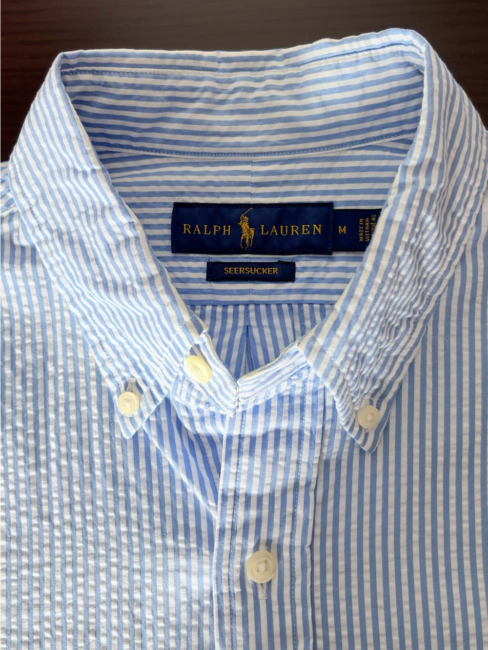 Ralph Lauren Seersucker Button-Down Shirt M